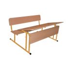 УМНИК Стол моноблок, регулируемый, 2-местный (Оранжевый металлокаркас)