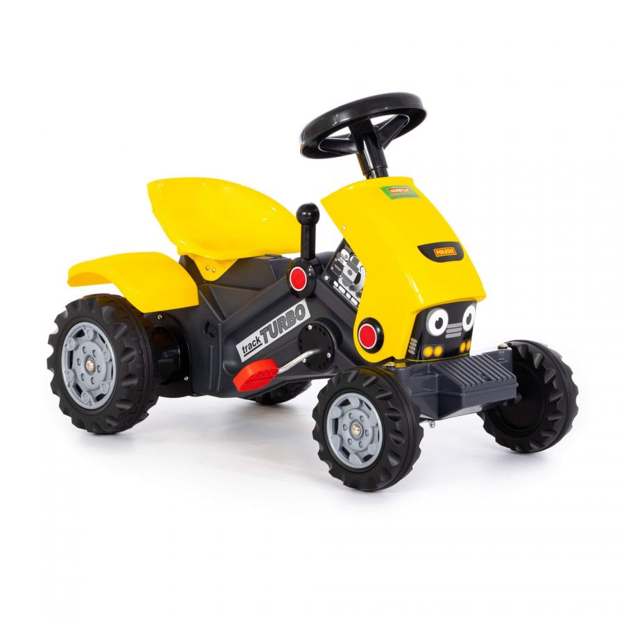 Каталка-трактор с педалями "Turbo-2" (жёлтая)