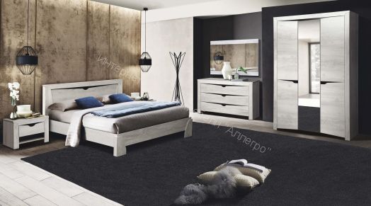 Шкаф - пенал 33.14 - 01 Лючия, Бетон пайн белый/Венге