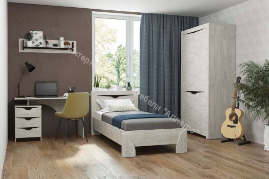 Шкаф для одежды 33.18 Лючия, Бетон пайн белый/Венге