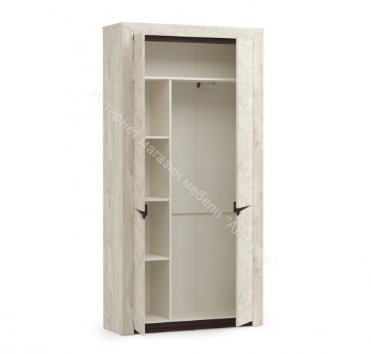 Шкаф для одежды 33.18 Лючия, Бетон пайн белый/Венге