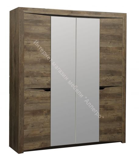 Шкаф для одежды 33.01 Лючия (4 - х дверный), Кейптаун/Венге