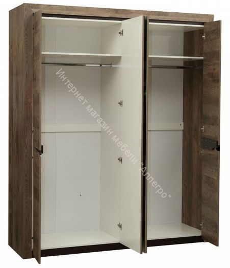 Шкаф для одежды 33.01 Лючия (4 - х дверный), Кейптаун/Венге