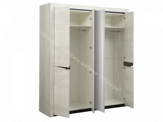 Шкаф для одежды 33.01 Лючия (4 - х дверный), Бетон пайн белый/Венге