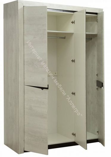 Шкаф для одежды 33.02 Лючия (3 - х дверный), Бетон пайн белый/Венге