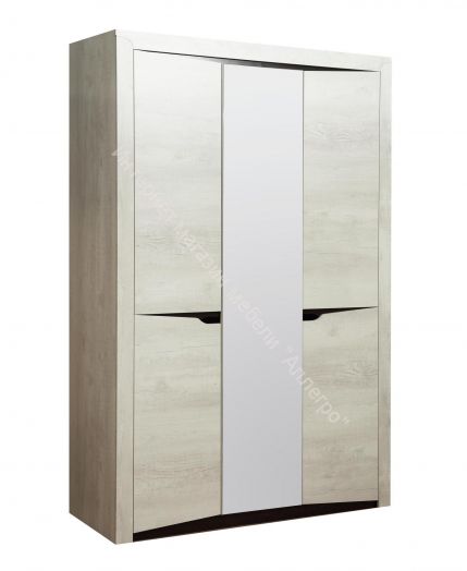 Шкаф для одежды 33.02 Лючия (3 - х дверный), Бетон пайн белый/Венге