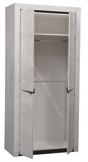 Шкаф для одежды 33.03 Лючия (2 - х дверный), Бетон пайн белый/Венге