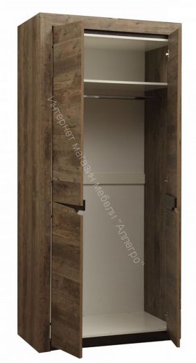Шкаф для одежды 33.03 Лючия (2 - х дверный), Кейптаун/Венге