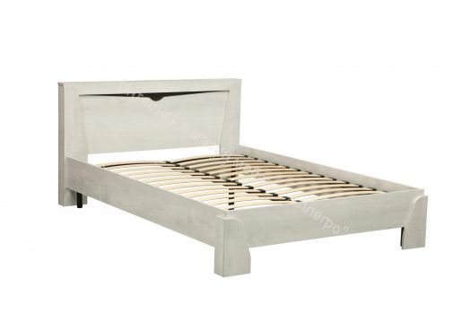 Кровать 33.09 - 02 Лючия с ортопедическим осн. (1600), Бетон пайн белый/Венге