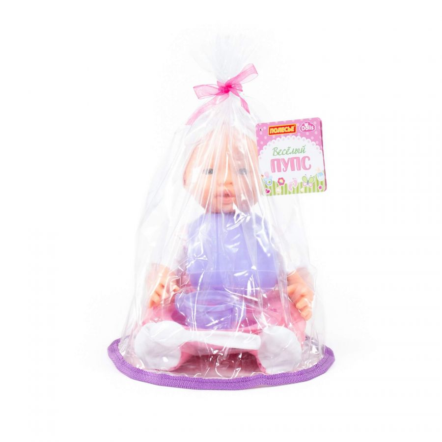 Пупс "Весёлый" (35 см) с соской и набором для кормления (в пакете)