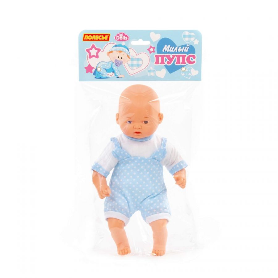 Пупс мягконабивной "Милый" (28 см) в комбинезоне (в пакете)