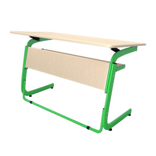 АТЛАНТ-ПРЕМИУМ Стол регулируемый 2-местный (Зелёный металлокаркас)
