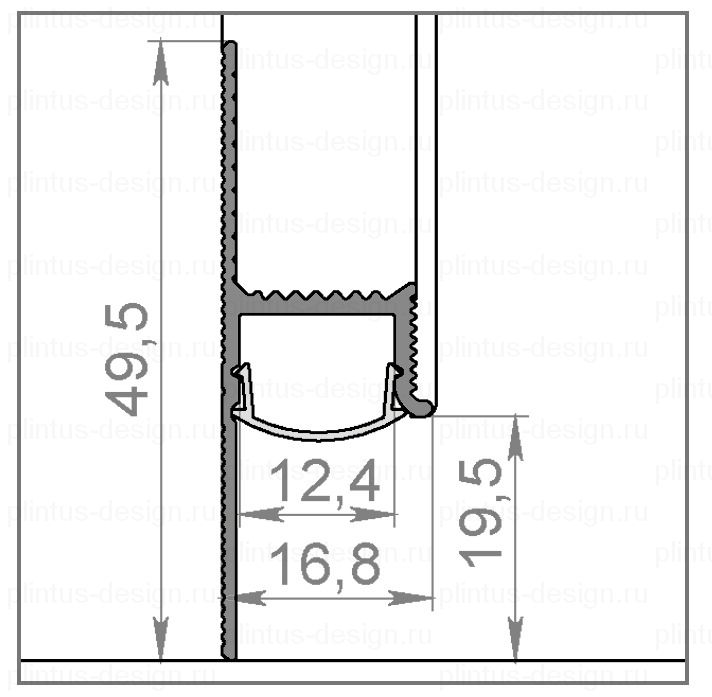 Теневой плинтус 4920 чёрный анодированный, 6м