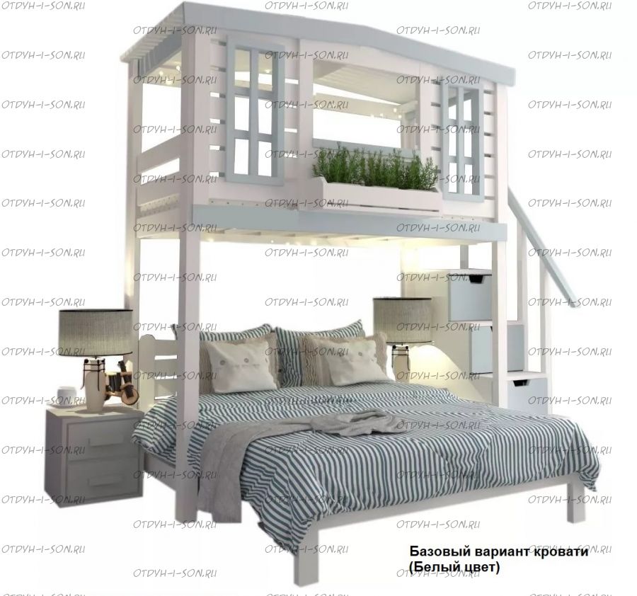 Кровать двухъярусная Домик Roof Helga №33ZH