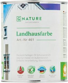 Краска Укрывная Gnature 461 Landhausfarbe 10л Белая, Цветная для Защиты, Обновления Деревянных Фасадов, Ограждений, Ветровых Досок, Вертикальных Поверхностей