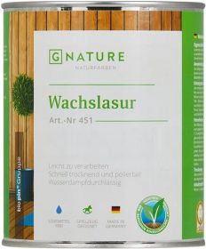 Воск-Лазурь Gnature 451 Wachslasur 0.75л для Деревянных Стен и Потолков, Белая, Цветная / Джинатур 451