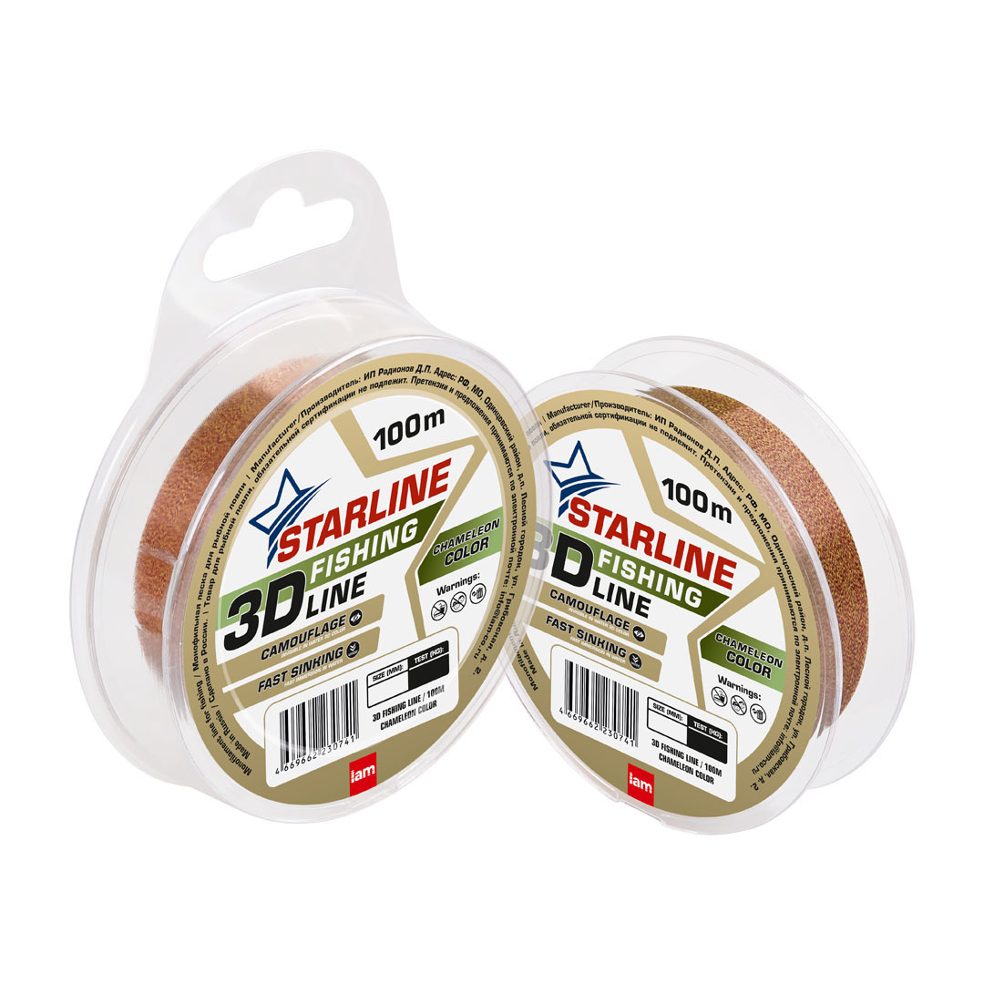 Леска Starline "3D Fishing Line" Хамелеон 100 м.