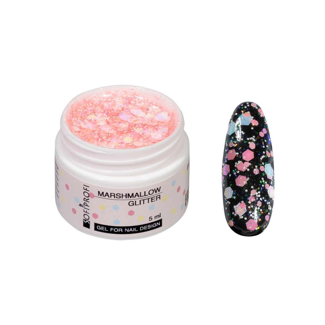 НН4522  Гель с шиммером Marshmallow Glitter, 5мл, арт. 4522  SOFIPROFI