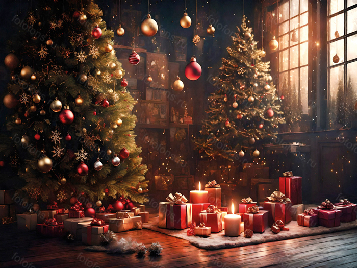Фон стена "Christmas wall №4"