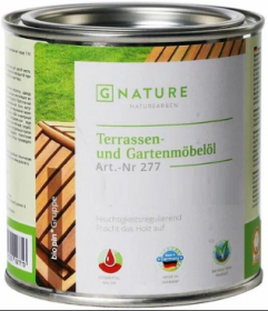 Масло для Террас Gnature 277 Terrassen und Gartenmobelol 0.75л для Защиты и Ухода за Террасами, Настилами, Причалами, Садовой Мебелью