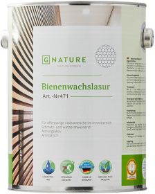 Лазурь с Пчелиным Воском Gnature 471 Bienenwachslasur 0.375л 5015 Светло-Персиковый для Деревянных Стен и Потолков на Основе Масла и Воска.