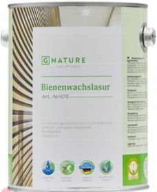 Лазурь с Пчелиным Воском Gnature 470 Bienenwachslasur 10л 5022 Голубой для Деревянных Стен и Потолков на Основе Масла и Воска.