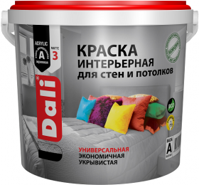 Краска для Стен и Потолков Dali 5л Интерьерная / Дали.