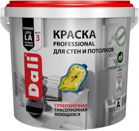 Краска для Стен и Потолков Dali Professional 0.9л Моющаяся, Суперпрочная, Тиксотропная / Дали Профессинал