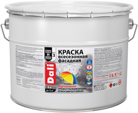 Краска Фасадная Dali Всесезонная 9л Гидрофобная Обработка t° до - 20 С° / Дали Всесезонная*