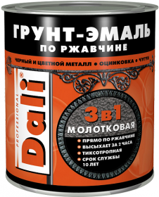 Грунт-Эмаль по Ржавчине 3 в 1 Dali 2л Медный с Молотковым Эффектом / Дали Грунт-Эмаль.