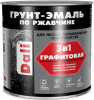 Грунт-Эмаль по Ржавчине Графитовая Dali 2л Зеленый 3 в 1 Быстросохнущая, Атмосферостойкая, Водонепроницаемая / Дали Графитовая.