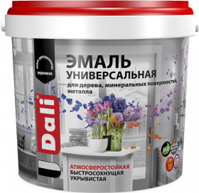 Эмаль Универсальная Dali 2.2кг Белый без Запаха, Акриловая Полуматовая / Дали.