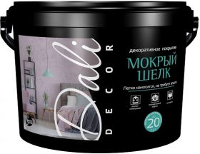 Декоративная Штукатурка Мокрый Шелк Dali Decor 5кг Белая, Перламутровая с Эффектом Шелкового Перелива / Дали Декор Мокрый Шелк.