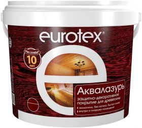 Антисептик Eurotex Аквалазурь 9кг Дуб Акриловый для Внутренних и Наружных Работ / Евротекс Аквалазурь.