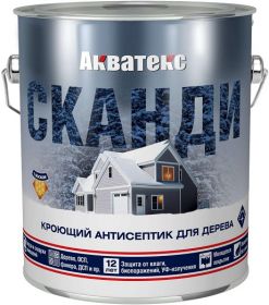 Кроющий Антисептик Акватекс Сканди 2.5л Слоновая Кость для Древесины.