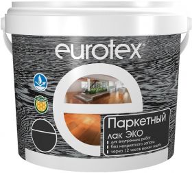 Лак Паркетный Eurotex Эко 2.2л Акриловый, без Запаха Глянцевый / Евротекс Эко.