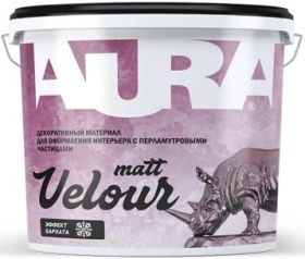 Декоративная Штукатурка Aura Velour Matt 2.5кг Матовая с Эффектом Бархата и Велюра с Перламутровыми Частицами / Аура