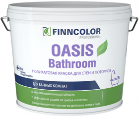 Краска для Ванной Finncolor Oasis Bathroom 0.9л Влагостойкая, Моющаяся, Водно-Дисперсионная / Финнколор Оазис Бафрум