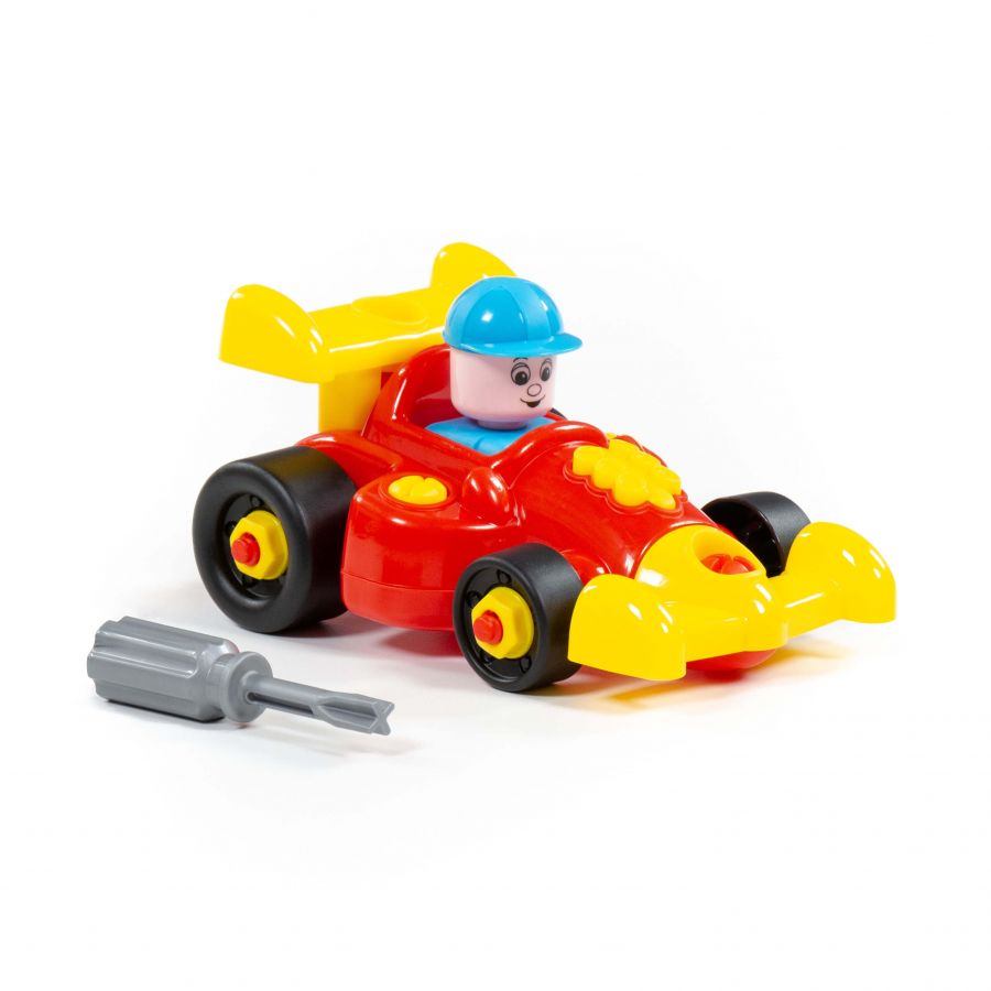 Конструктор-транспорт "Автомобиль гоночный" (22 элемента) (в пакете)