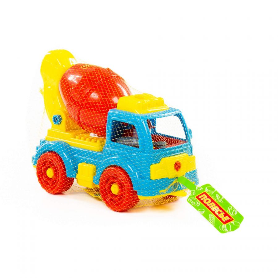 Конструктор-транспорт "Автомобиль-бетоновоз" (29 элементов) (в сеточке)