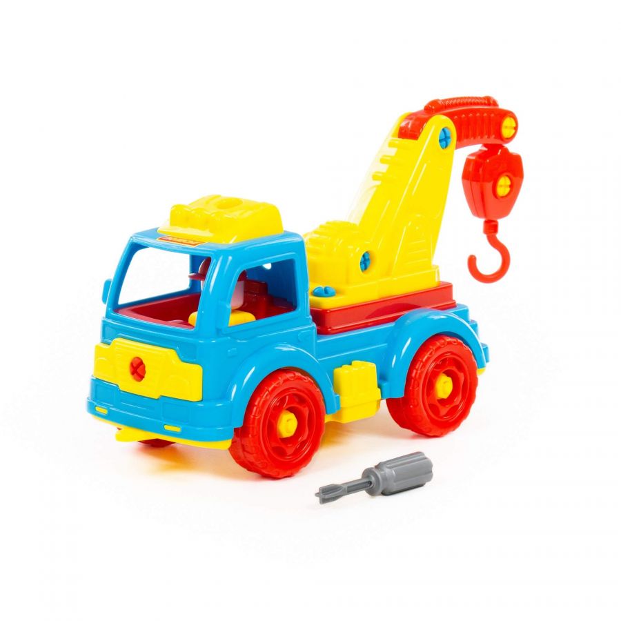 Конструктор-транспорт "Автомобиль-эвакуатор" (38 элементов) (в сеточке)