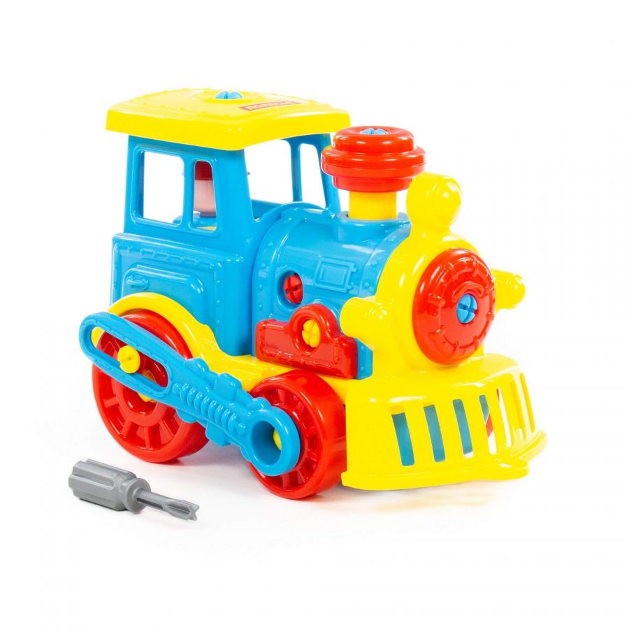 Конструктор-транспорт "Паровоз" (48 элементов) (в коробке)