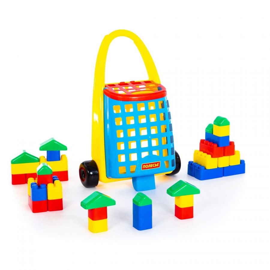 Забавная тележка + конструктор "Беби" (38 элементов)