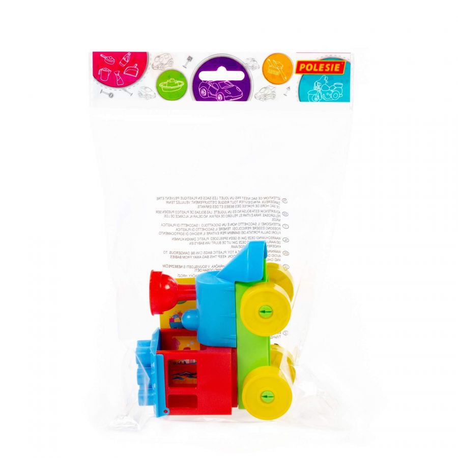 Конструктор "Юный путешественник" - Паровоз (9 элементов) (в пакете)