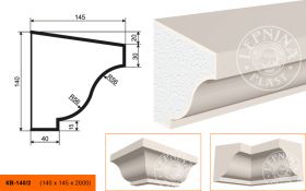 Карниз Фасадный Lepninaplast  КВ-140/2  В140хШ145хД2000 мм / Лепнинапласт.