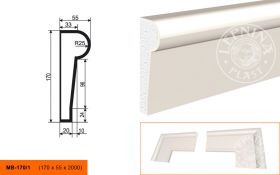 Фасадный Молдинг Lepninaplast  МВ-170/1  В170хШ55хД2000 мм / Лепнинапласт.