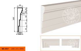 Фасадный Молдинг Lepninaplast МВ-200/7 В200хШ45хД2000 мм / Лепнинапласт.