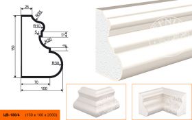 Молдинг Цокольный Lepninaplast ЦВ-150/4 В150хШ100хД2000 мм / Лепнинапласт