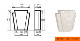 Фасадный Замок Lepninaplast ЗВ-255/1 В255хШ100хД254 мм / Лепнинапласт.
