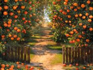 Фон стена "Orange-garden wall"